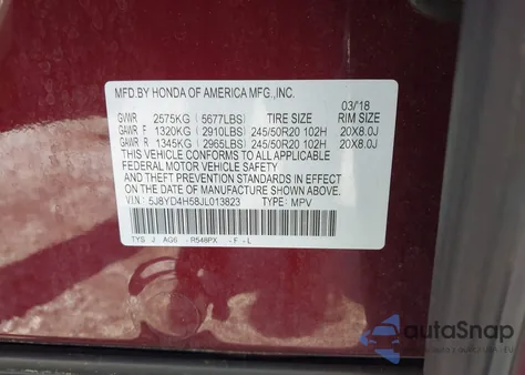 2018 Acura Mdx Technology Package Acurawatch Plus Pkg z USA, uszkodzony, nr VIN 5J8YD4H58JL013823